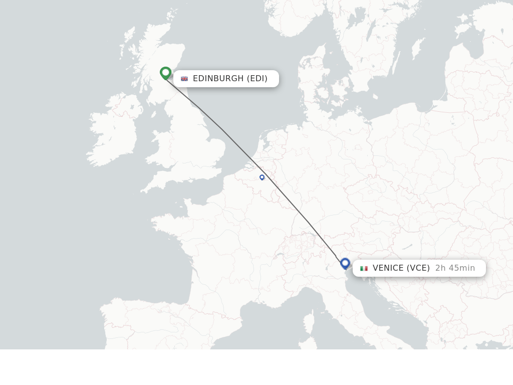 Direct (nonstop) flights from Edinburgh to Venice schedules
