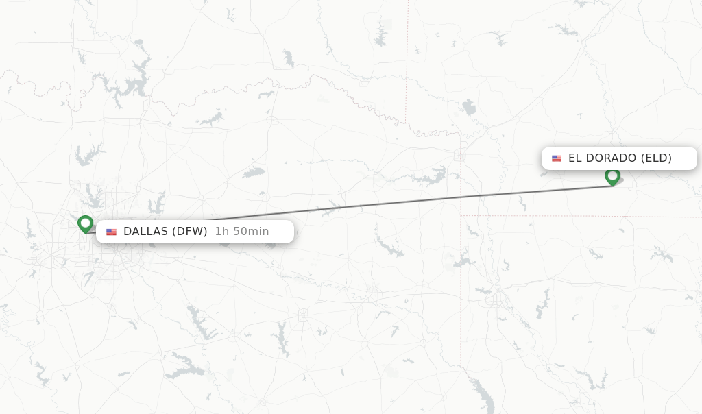 Direct (nonstop) flights from El Dorado to Dallas schedules