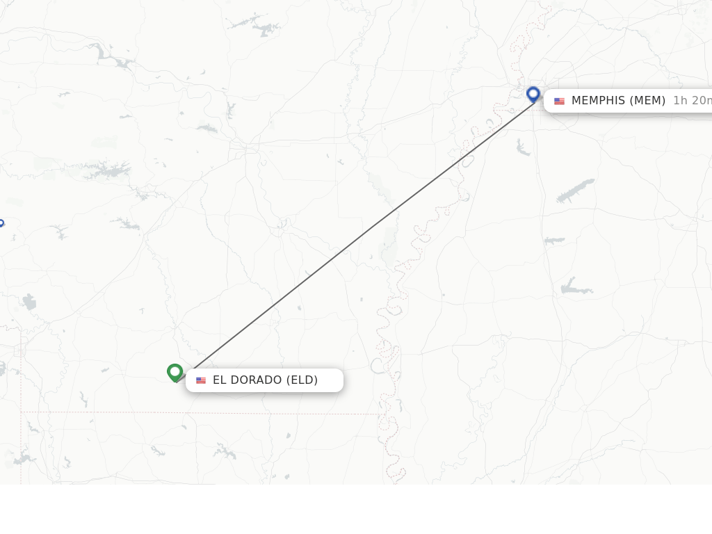 Direct (nonstop) flights from El Dorado to Memphis schedules