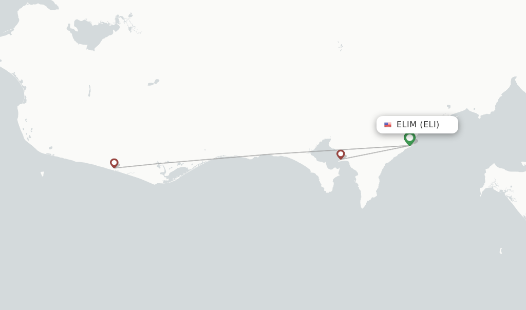 Direct (nonstop) flights from Elim Airport (ELI)