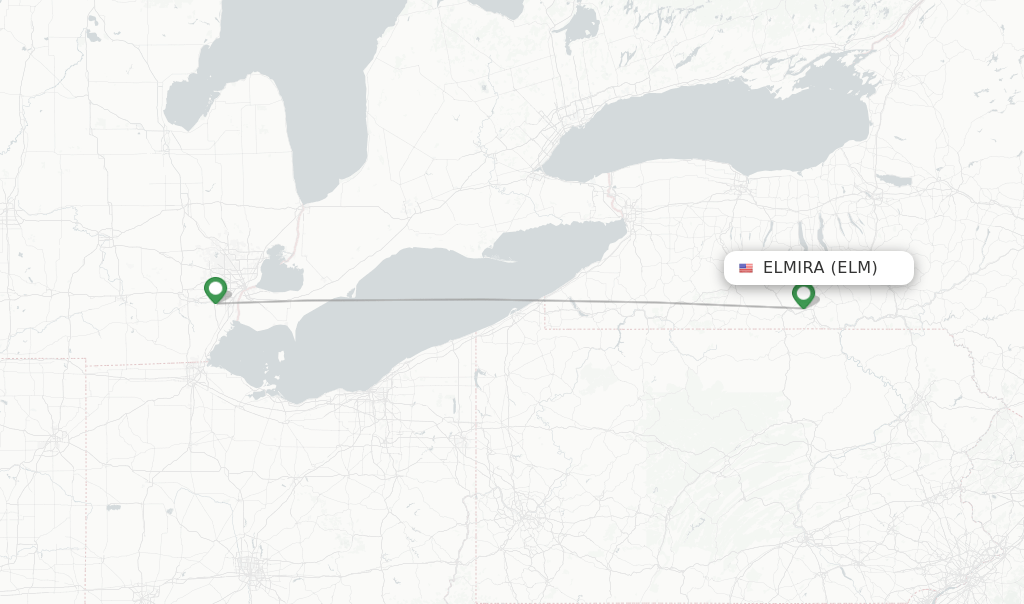 Delta flights from Elmira, ELM
