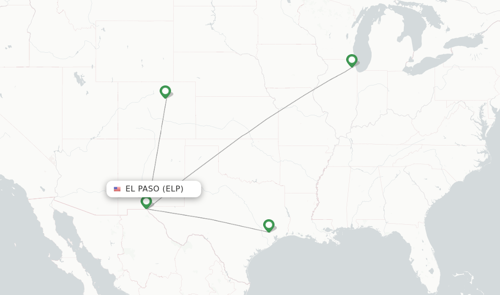 United flights from El Paso, ELP