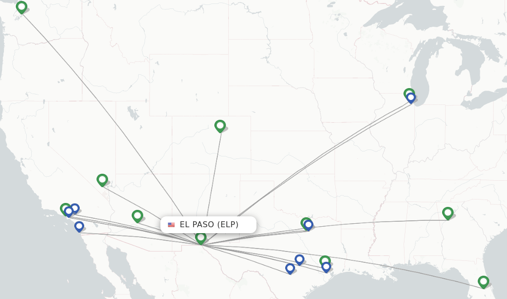 Direct (nonstop) flights from El Paso to Seattle schedules