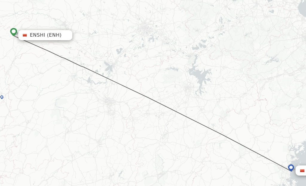 Direct (nonstop) flights from Enshi to Fuzhou schedules
