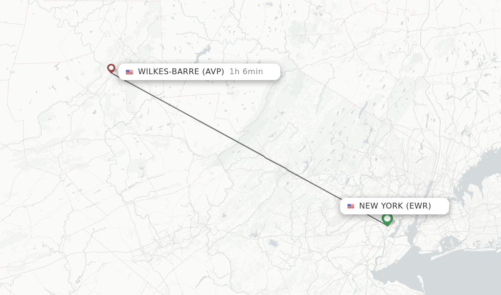 Direct (nonstop) flights from New York to WilkesBarre schedules