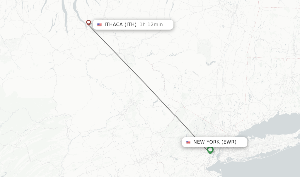 Direct (nonstop) flights from New York to Ithaca schedules
