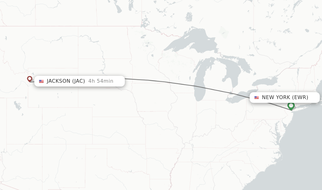 Direct (nonstop) flights from New York to Jackson schedules