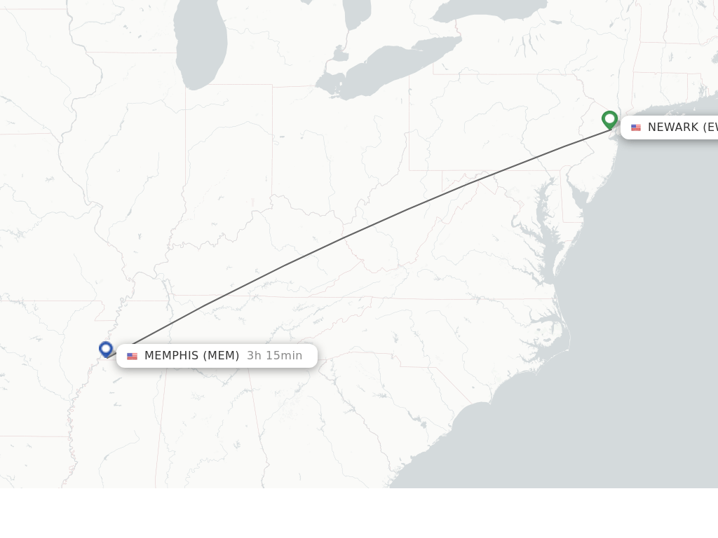 Direct (nonstop) flights from New York to Memphis schedules
