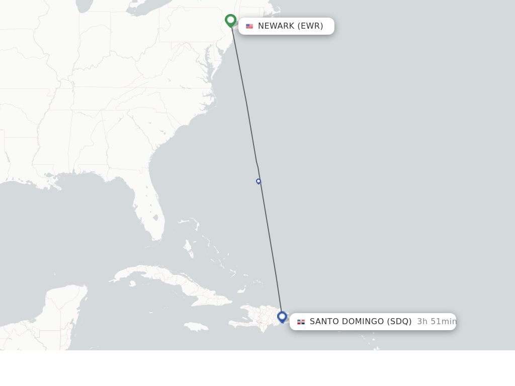 Direct (nonstop) flights from New York to Santo Domingo schedules