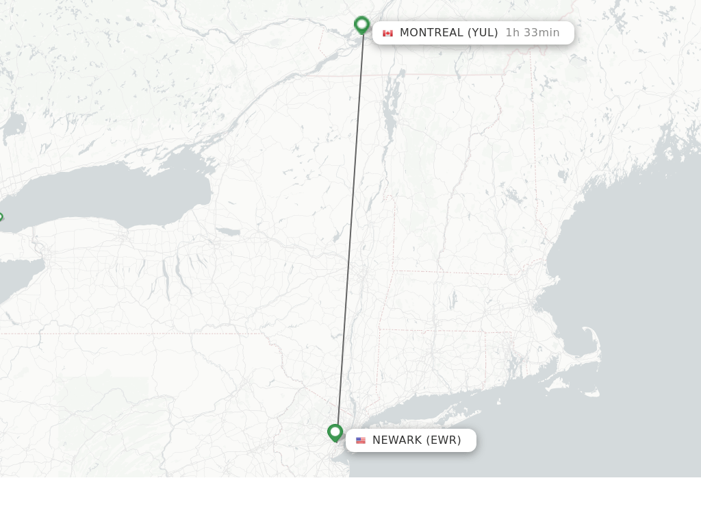 Direct (nonstop) flights from New York to Montreal schedules