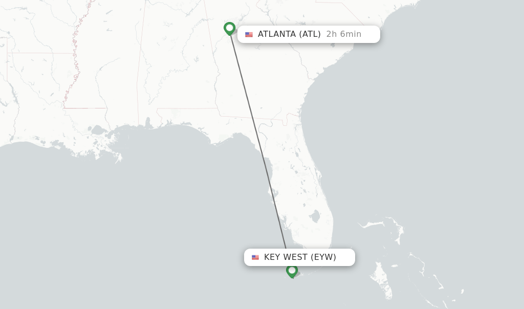 Direct (nonstop) flights from Key West to Atlanta schedules