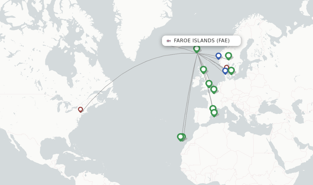 Direct (nonstop) flights from Faroe Islands to Reykjavik schedules
