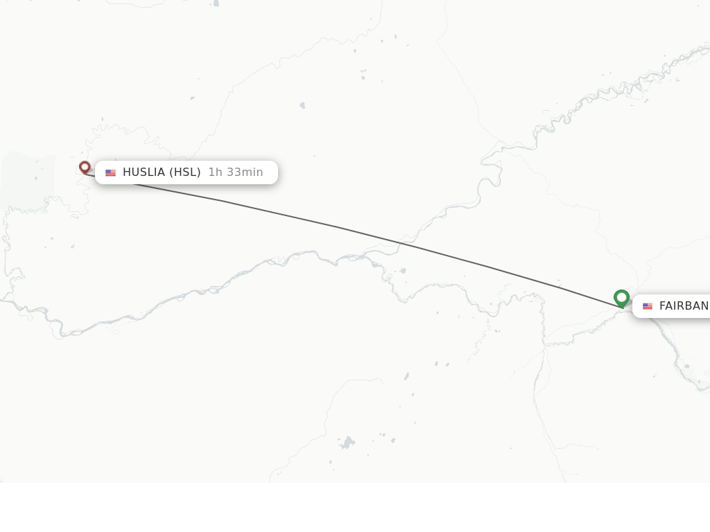 Direct (nonstop) flights from Fairbanks to Huslia schedules