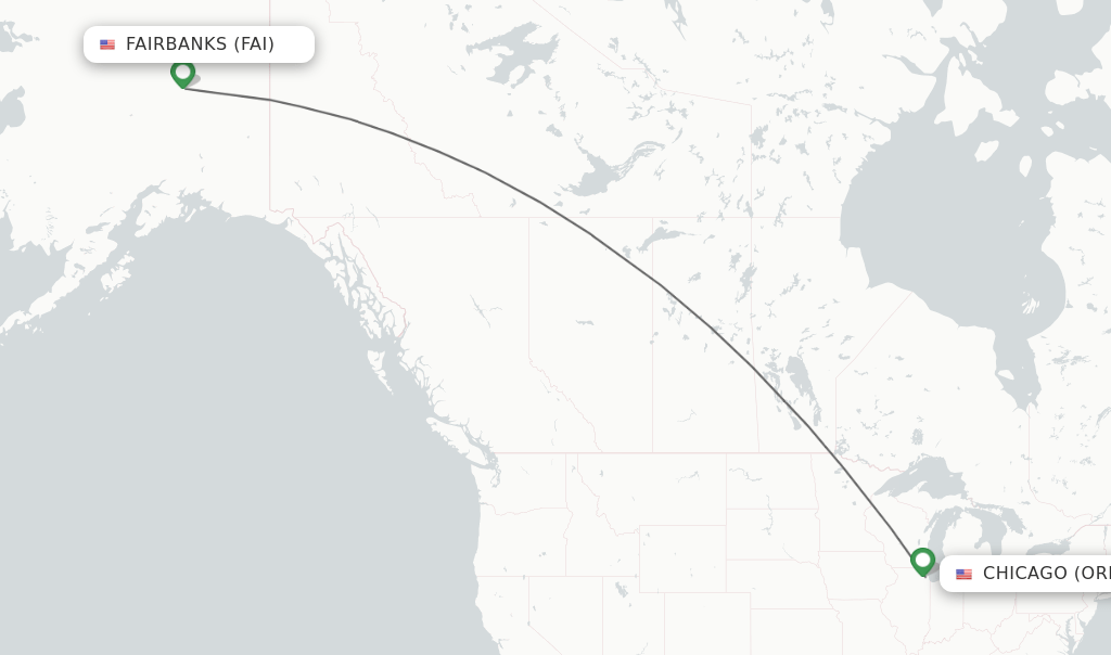 Direct (nonstop) flights from Fairbanks to Chicago schedules