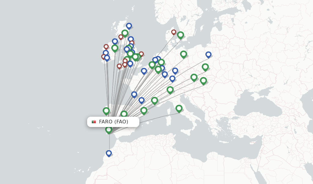 Ryanair flights from Faro, FAO