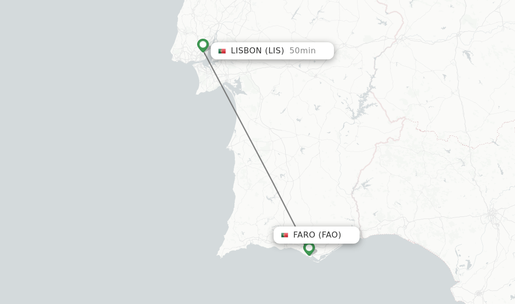 Direct (nonstop) flights from Faro to Lisbon schedules