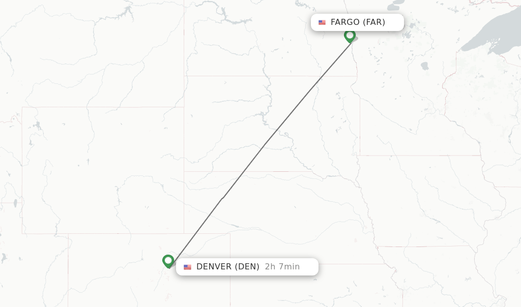 Direct (nonstop) flights from Fargo to Denver schedules