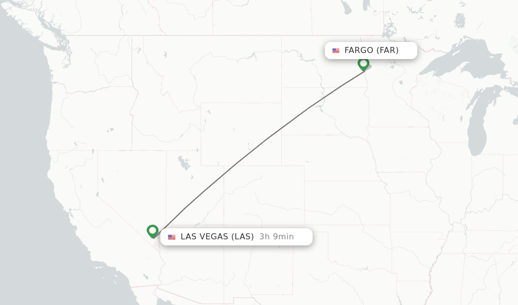 Direct (nonstop) flights from Fargo to Las Vegas schedules