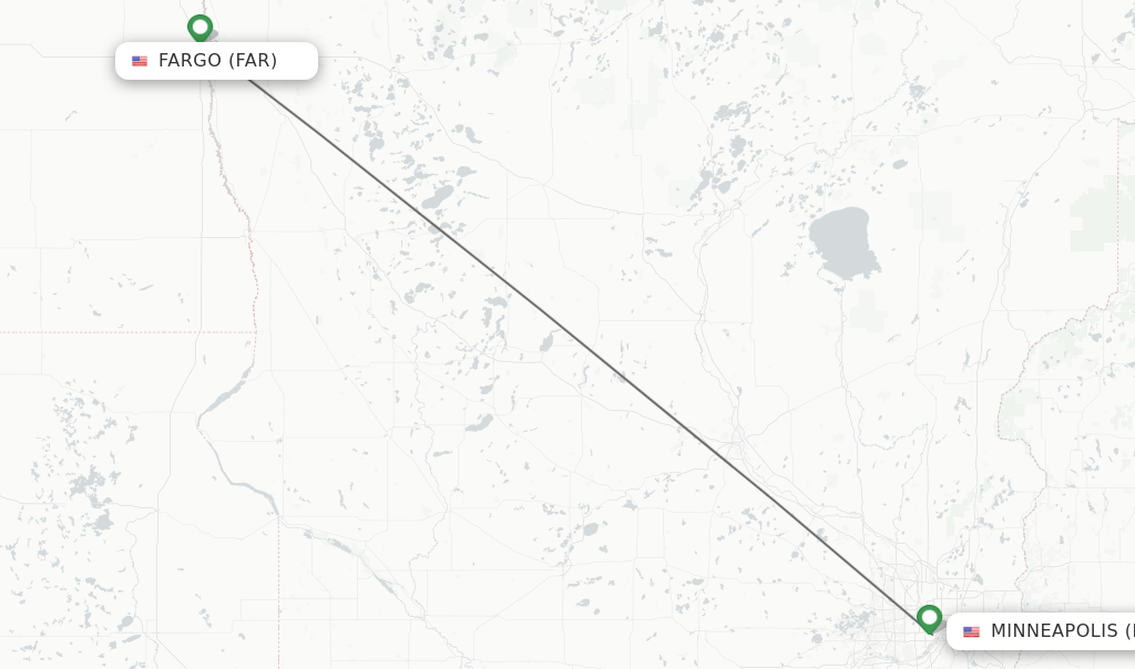 Direct (nonstop) flights from Fargo to Minneapolis schedules
