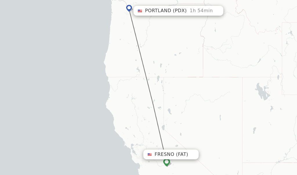 Direct (nonstop) flights from Fresno to Portland schedules