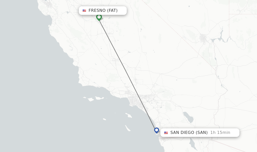 Direct (nonstop) flights from Fresno to San Diego schedules