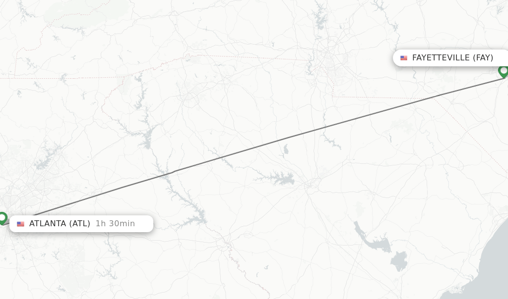 Direct (nonstop) flights from Fayetteville to Atlanta schedules