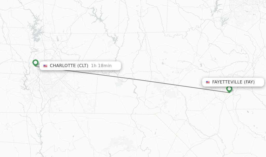 Direct (nonstop) flights from Fayetteville to Charlotte schedules