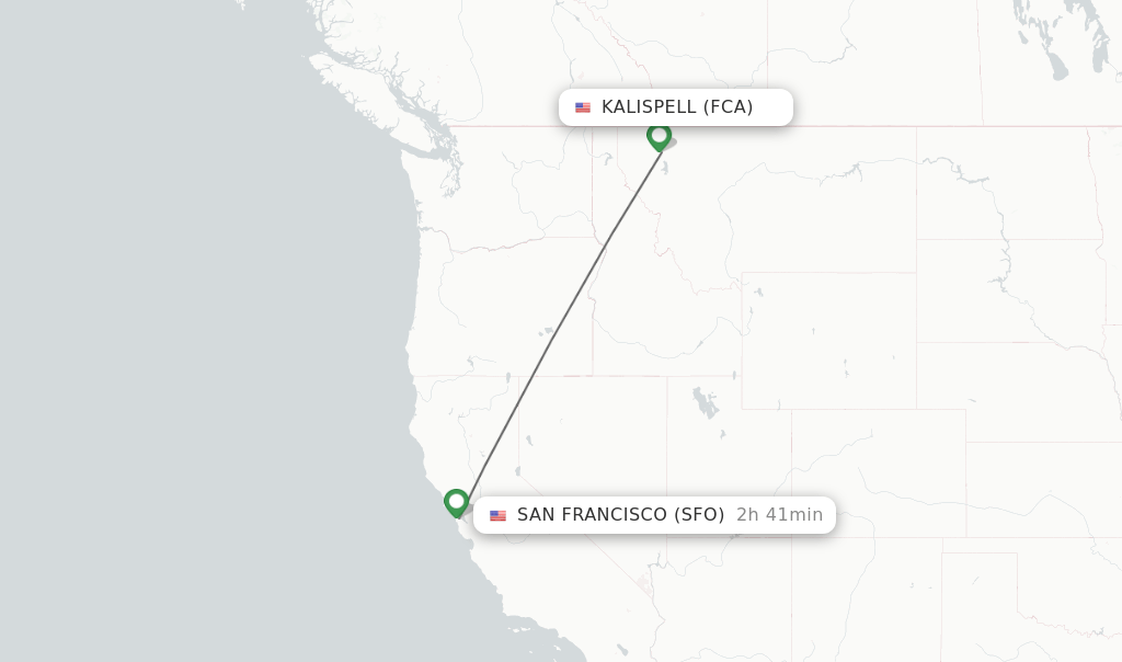 Direct (nonstop) flights from Kalispell to San Francisco schedules