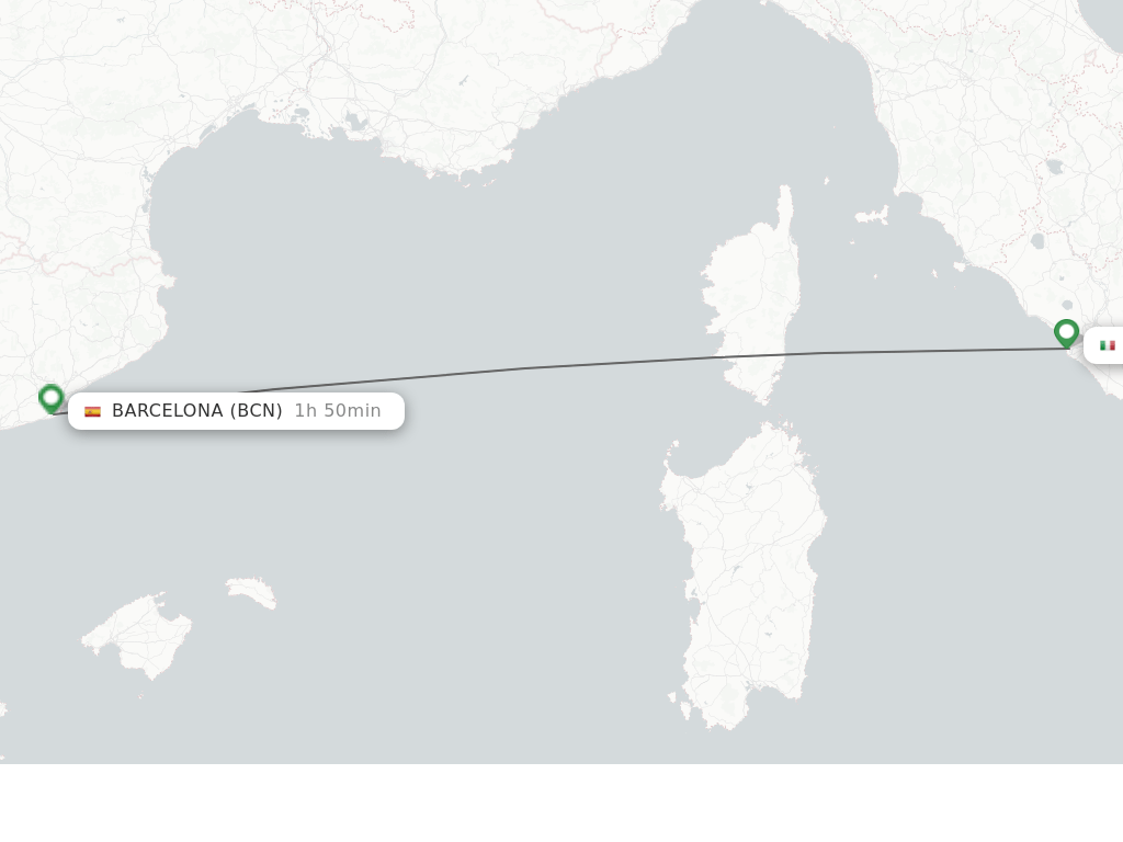 Direct (nonstop) flights from Rome to Barcelona schedules