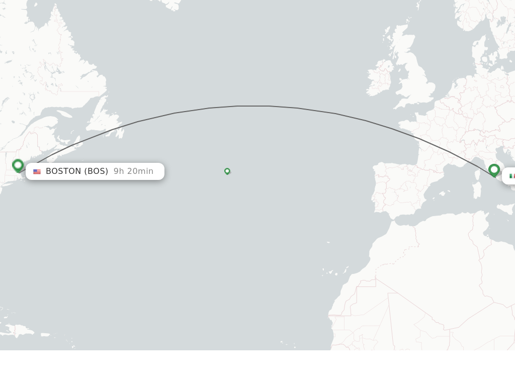 Direct (nonstop) flights from Rome to Boston schedules
