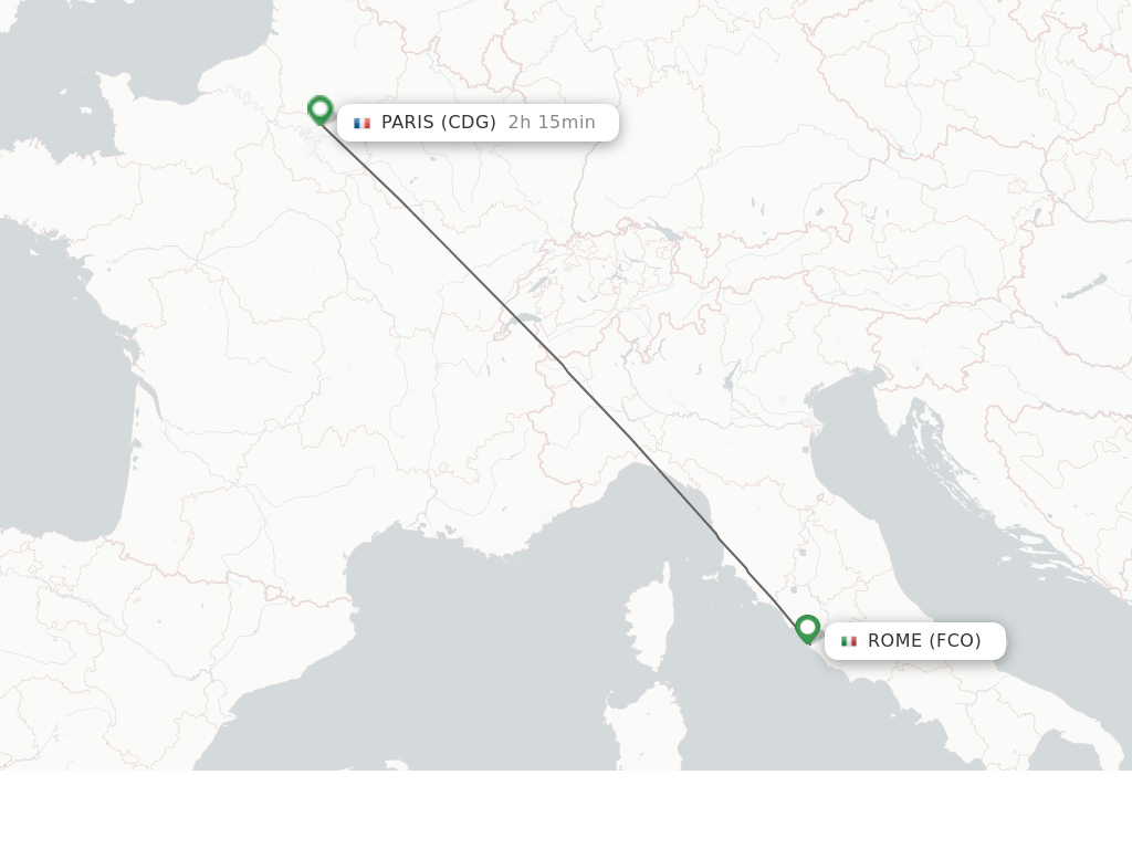 Direct (nonstop) flights from Rome to Paris schedules