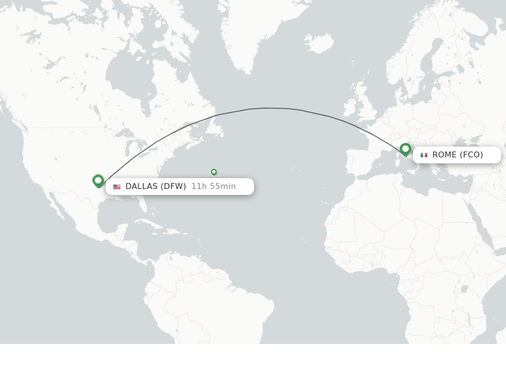Direct (nonstop) flights from Rome to Dallas schedules