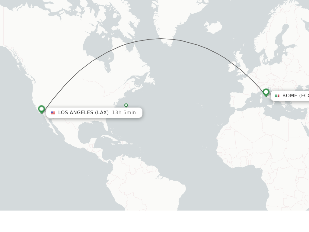 Direct (nonstop) flights from Rome to Los Angeles schedules