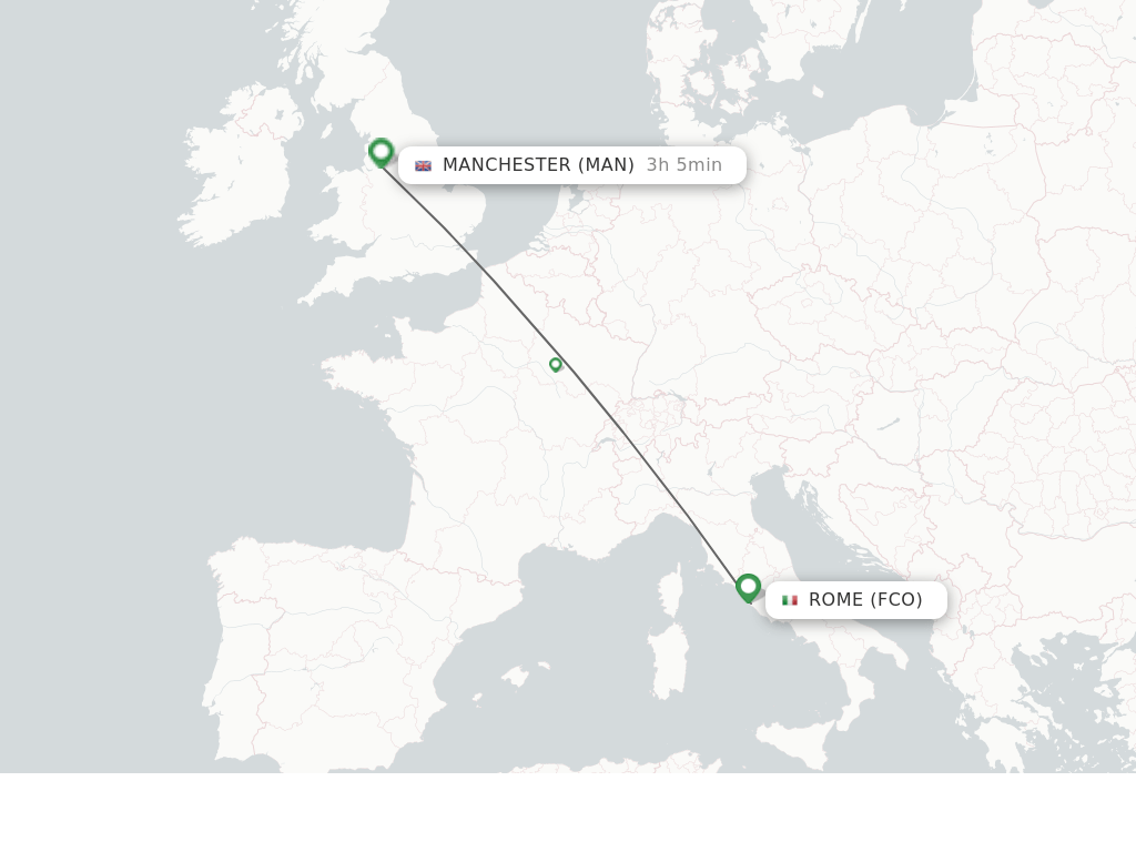 Direct (nonstop) flights from Rome to Manchester schedules