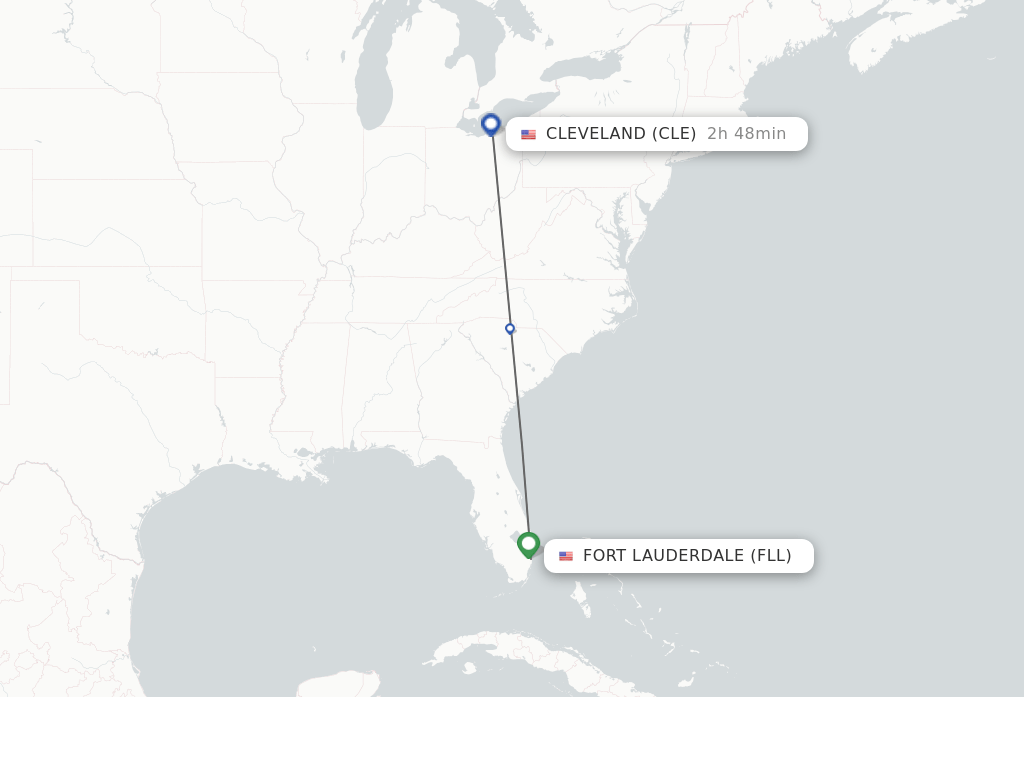 Direct (nonstop) flights from Fort Lauderdale to Cleveland schedules