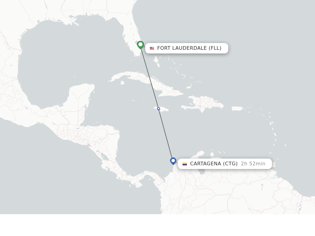Direct (nonstop) flights from Fort Lauderdale to Cartagena schedules