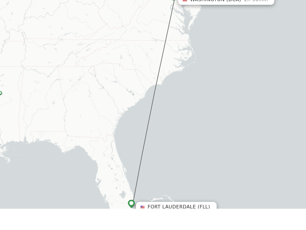 Direct (nonstop) flights from Fort Lauderdale to Washington
