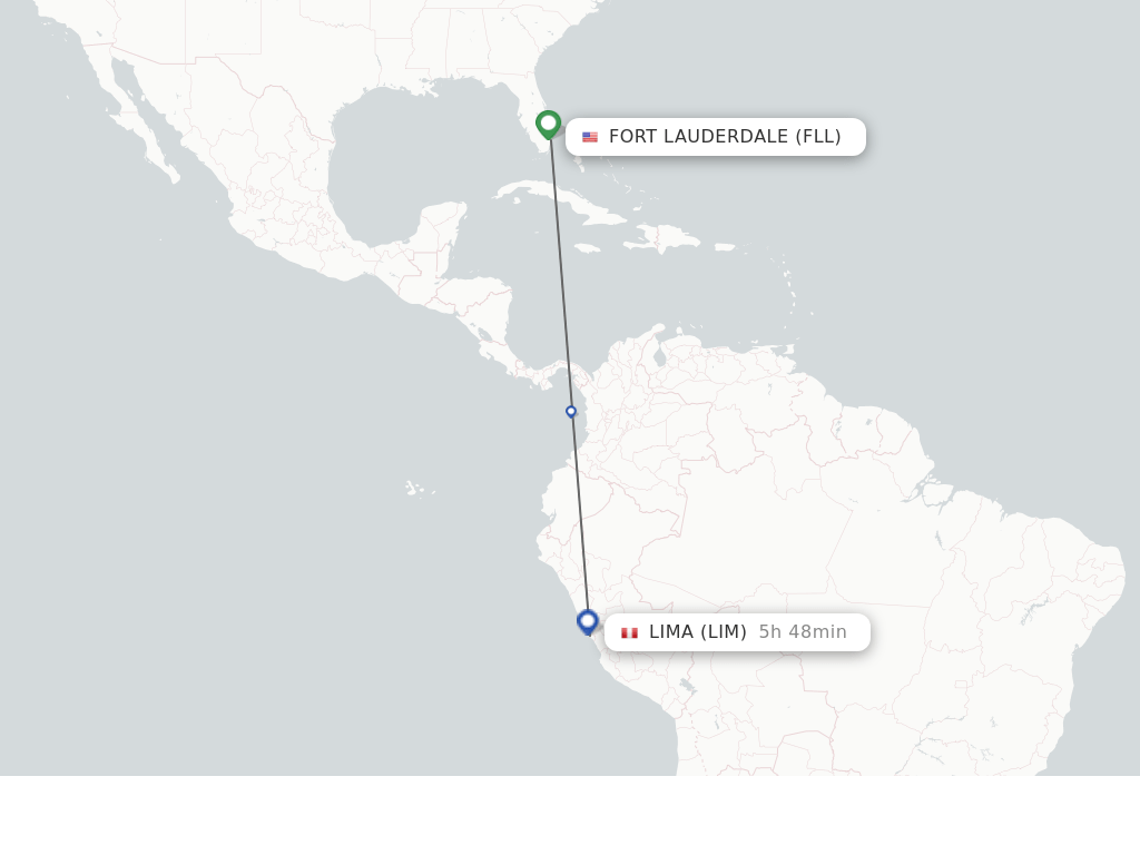 Direct (nonstop) flights from Fort Lauderdale to Lima schedules