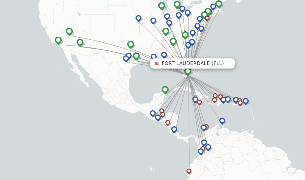 Spirit flights from Fort Lauderdale, FLL