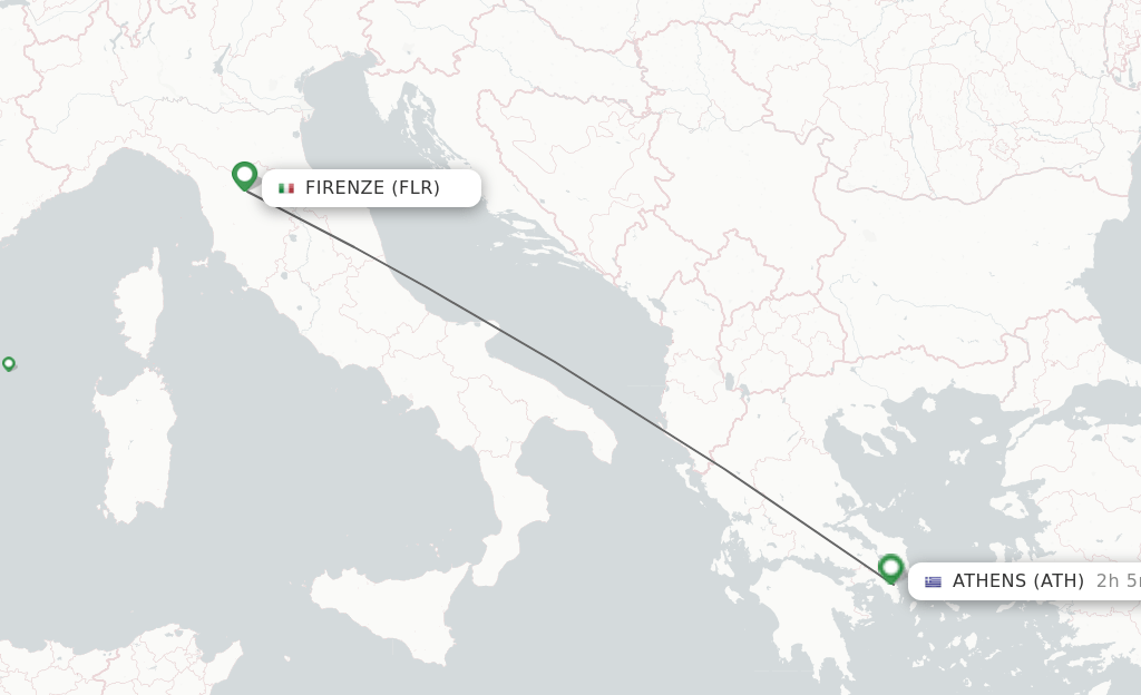 Direct (nonstop) flights from Florence to Athens schedules