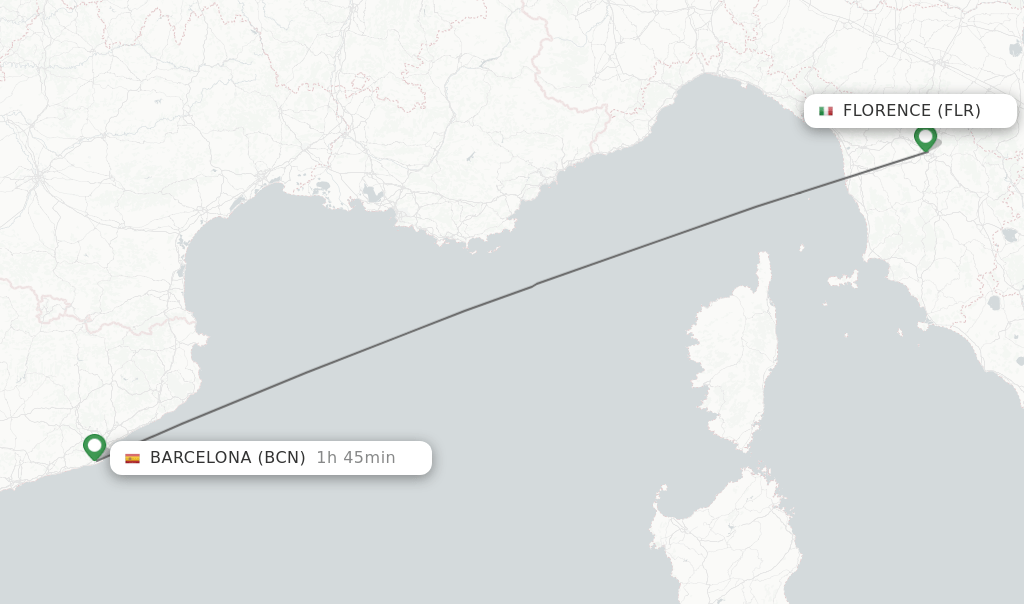 Direct (nonstop) flights from Florence to Barcelona schedules