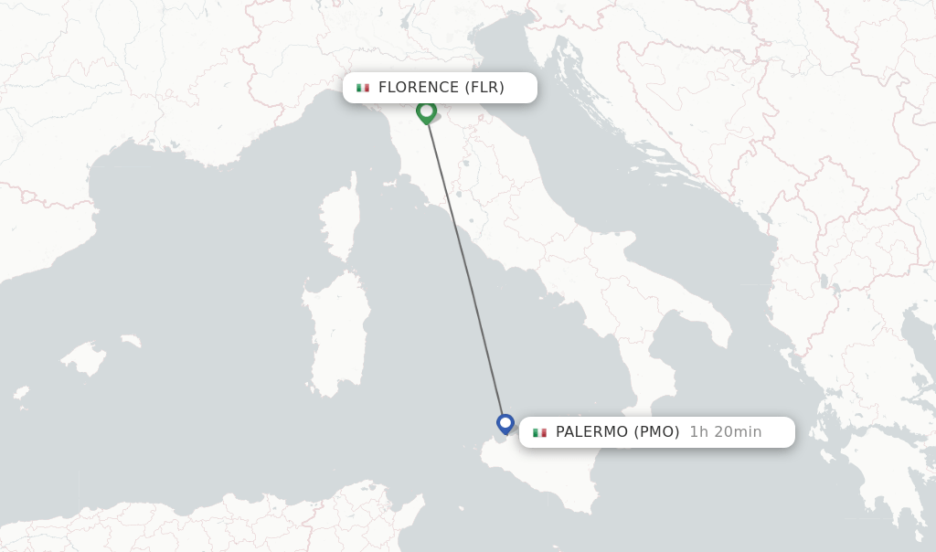 Direct (nonstop) flights from Florence to Palermo schedules