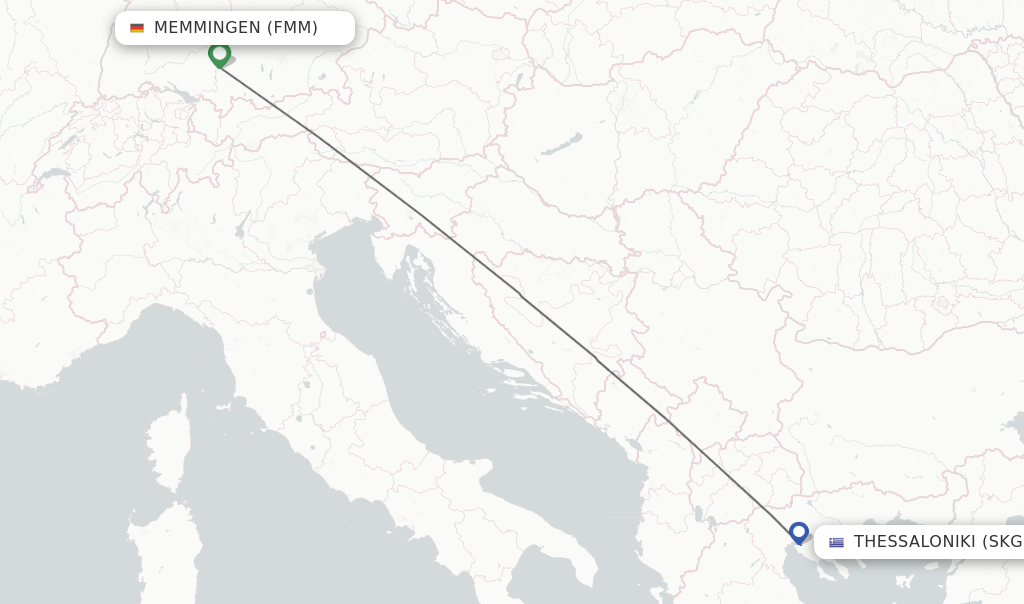 Direct (nonstop) flights from Memmingen to Thessaloniki schedules