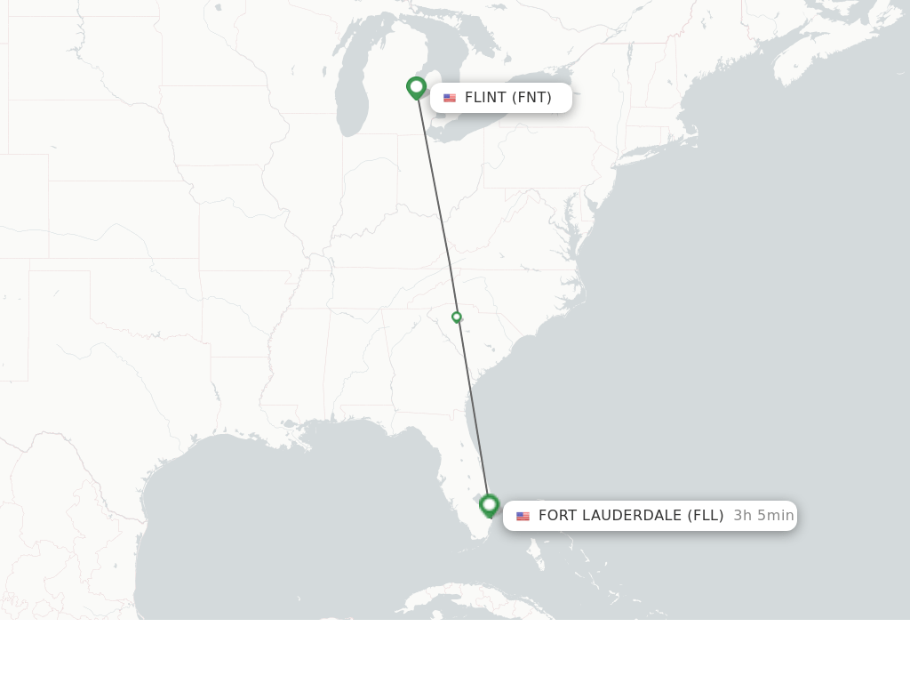 Direct (nonstop) flights from Flint to Fort Lauderdale schedules