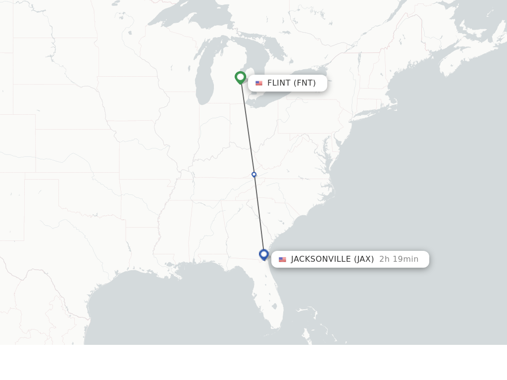 Direct (nonstop) flights from Flint to Jacksonville schedules