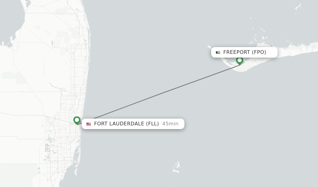 Direct (nonstop) flights from Freeport to Fort Lauderdale schedules