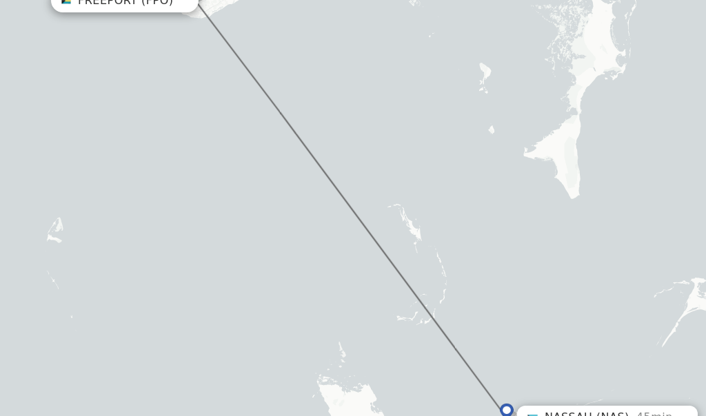 Direct (nonstop) flights from Freeport to Nassau schedules