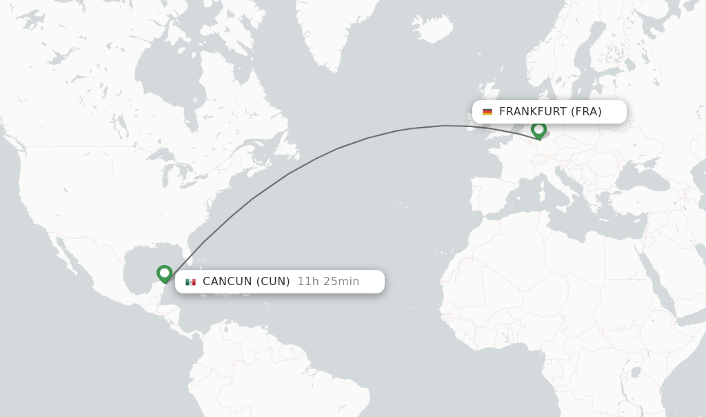 Direct (nonstop) flights from Frankfurt to Cancun schedules
