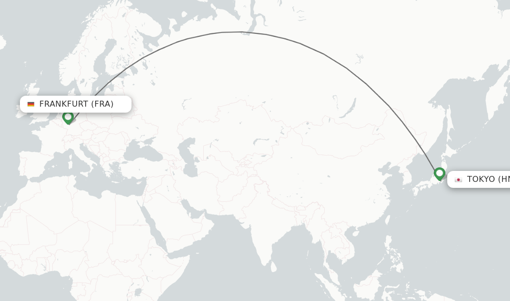 Direct (nonstop) flights from Frankfurt to Tokyo schedules