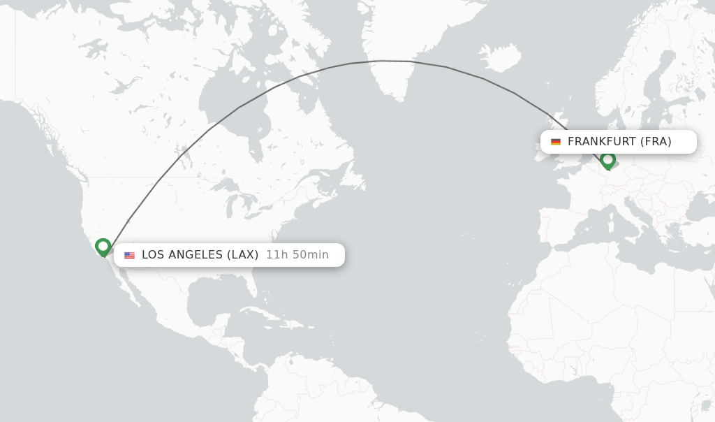 Direct (nonstop) flights from Frankfurt to Los Angeles schedules